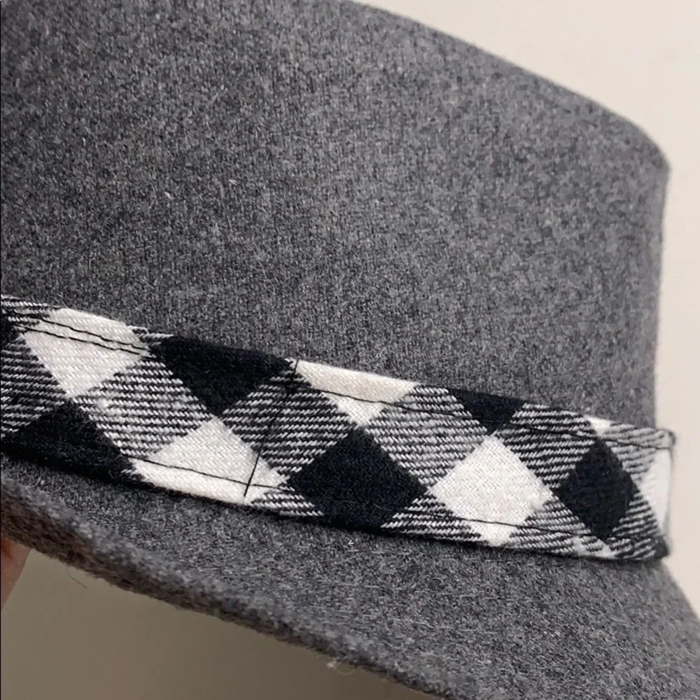 Rising Star grey felt plaid band fedora baby gq luxe hat